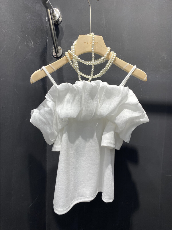 [y + vigor] French style cross off shoulder shirt 1111# WPL