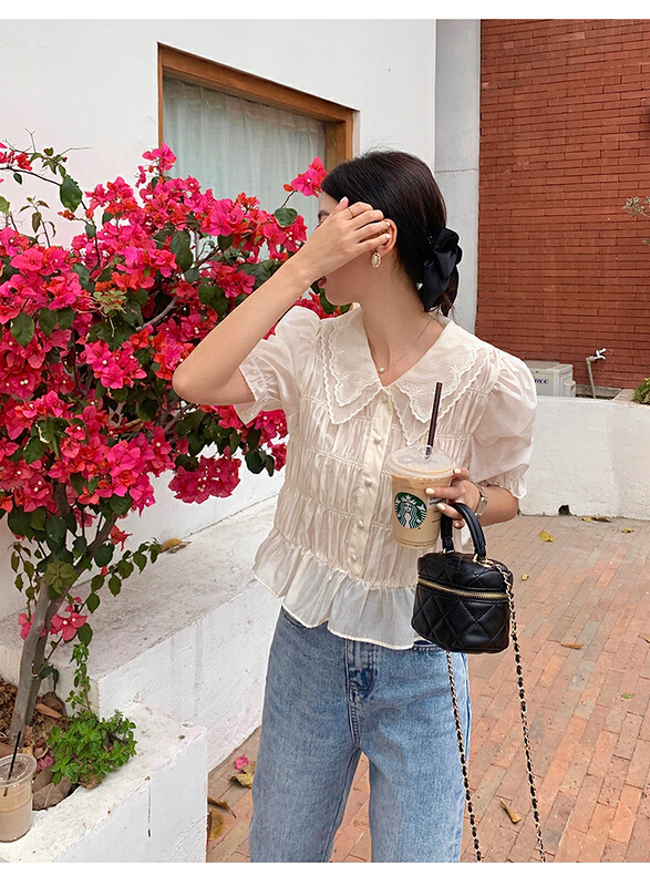 [twins] Vintage Lace stitching blouse 8860# hjy