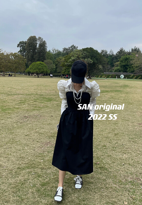 New year in early spring! [San original] Korean versatile waist closing slim suspender dress 318# LSL