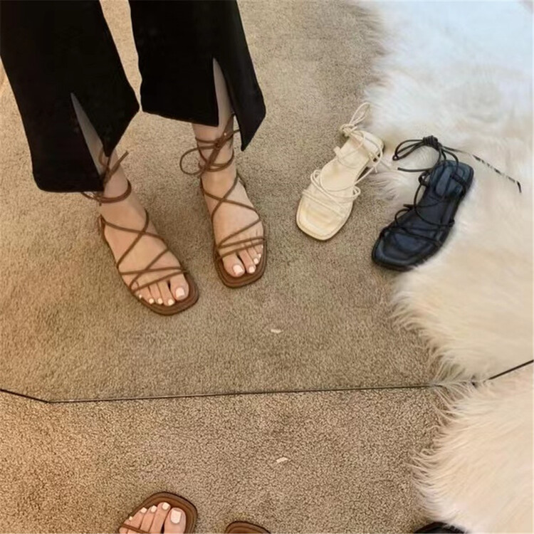 [DS. Gift] Roman minority fashion low flat heel sandals 5190# LSL
