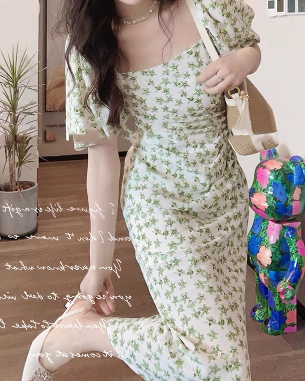 【L.L STUDIO】方領優雅氣質連衣裙  77118#  PCZ