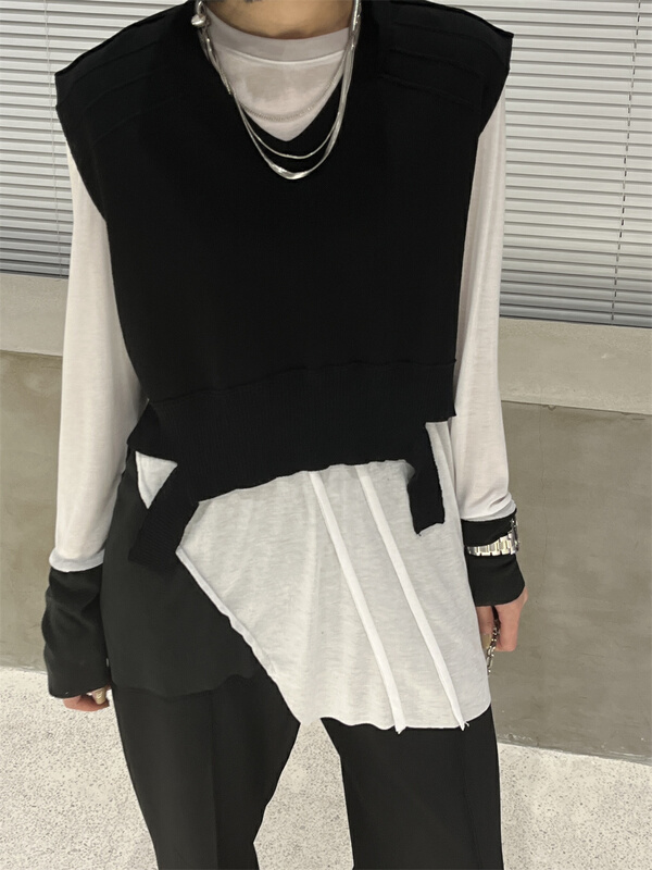 [WP / Yinuo] simple foreign style versatile knitted vest / suspender z606# CSX