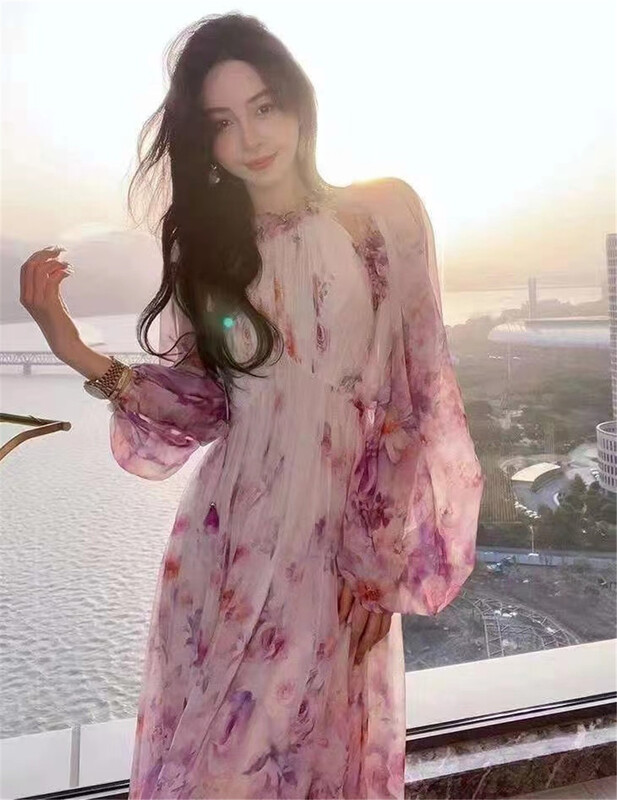New in early summer! [mialiesy] Korean style printed long sleeved dress 392# PCZ