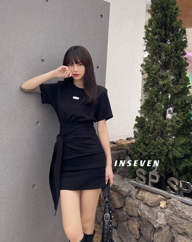 New in early summer! [inseven] design wrap waist style dress 26358# ozq