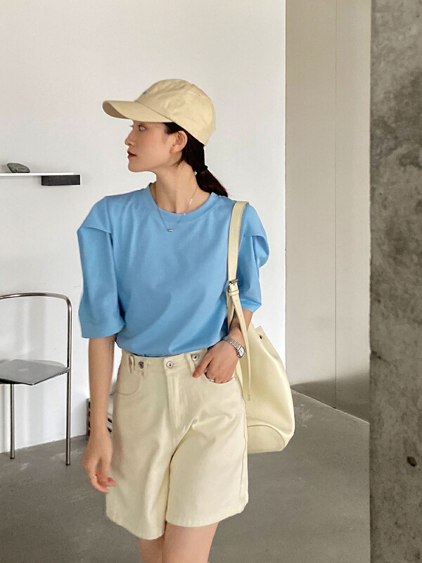 New in early summer! [C for her] Korean simple and versatile short sleeve T-shirt 5151# XJ