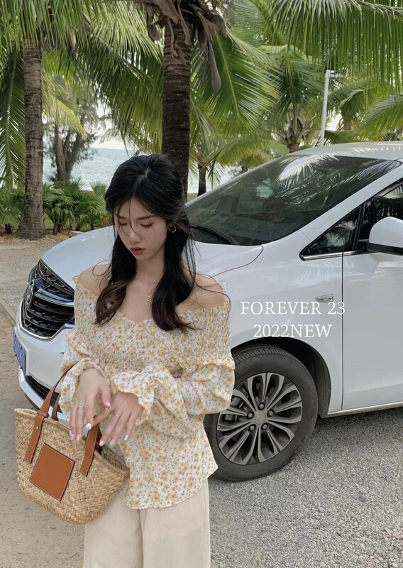 New year in early spring! [forever23] fashion floral slim shirt 660# hjy