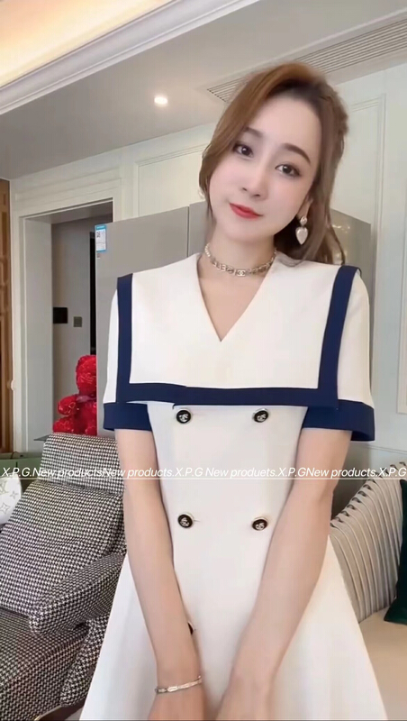 [x.p.g] Korean slim double breasted dress 21000# hjy