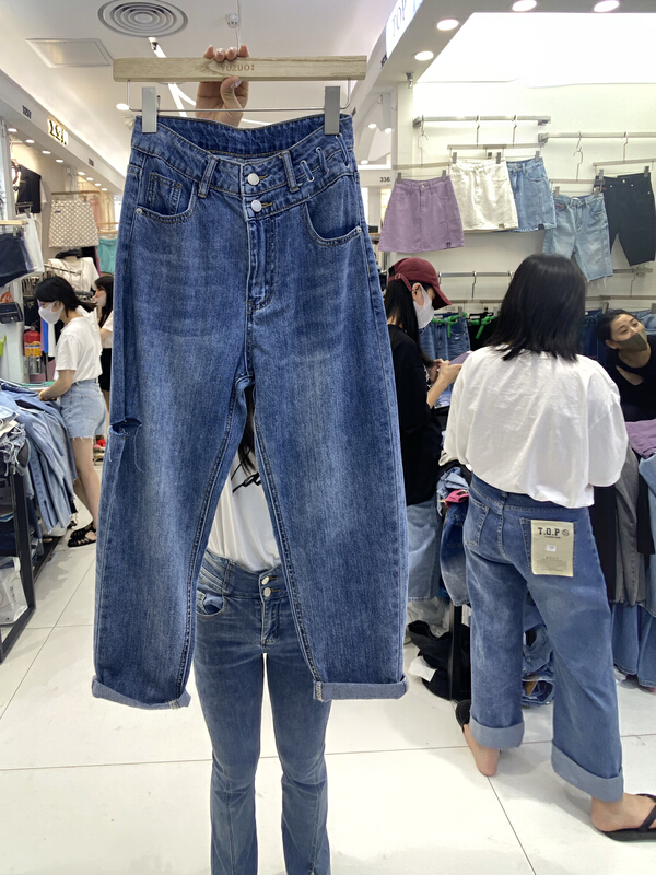 New in early summer! [okd] Korean versatile slim fashionable jeans 2071# zxl