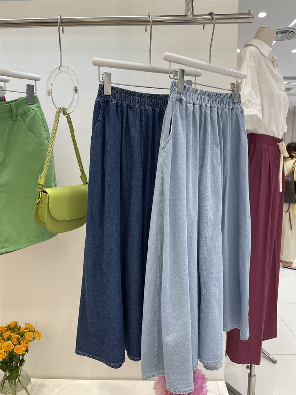 [Mihe] Korean simple and versatile denim skirt 2317# lwy
