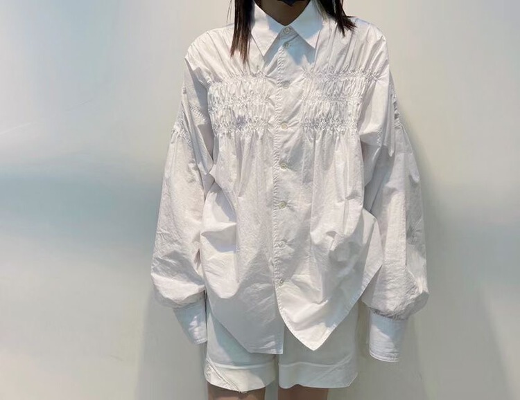 goods in stock! Cxdhh / new in early spring! [strict selection - planting grass and growing trees] Korean pleated minority shirt xc12-21570a# HLL