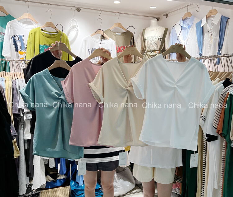 goods in stock! New in early summer! [Yi Jia Yi] Korean casual small design short sleeved shirt 2260# cqw