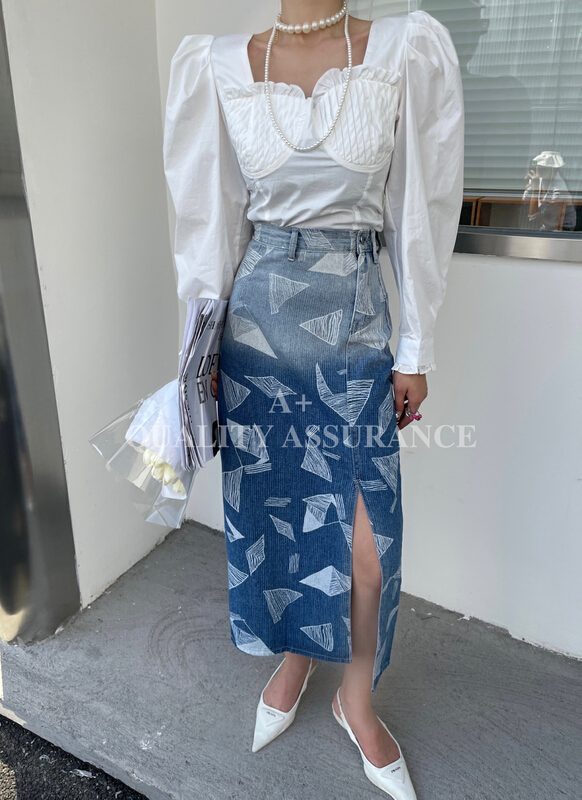 New year in early spring! [a +] versatile geometric pattern skirt 6706# ozq