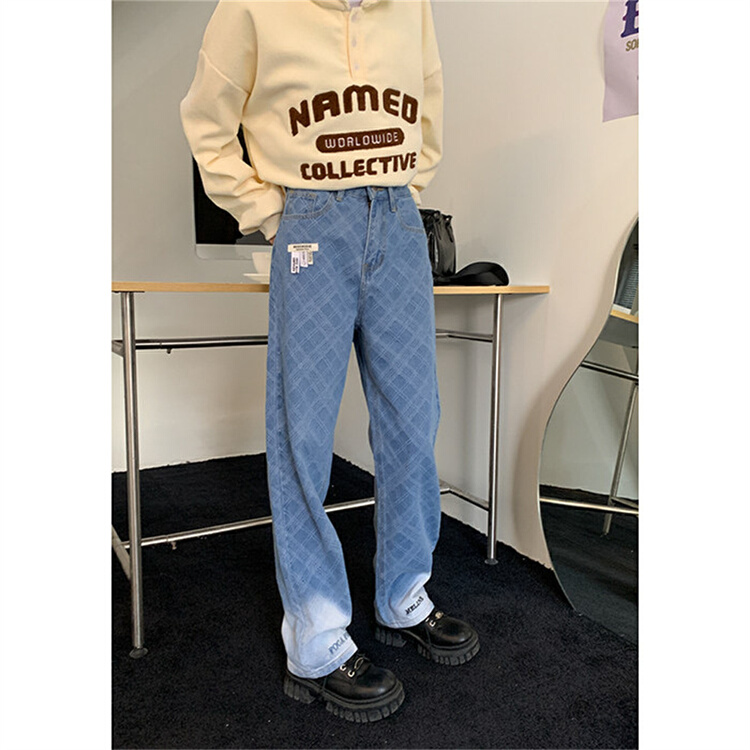 New year in early spring! [a +] Korean gradient check jeans m816# ozq