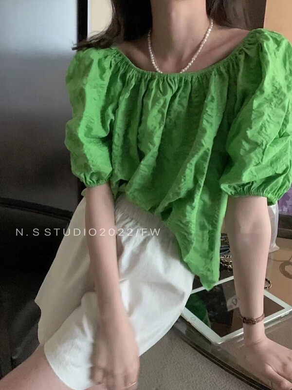 [N.S] Korean version simple texture and versatile blouse 863# WPL