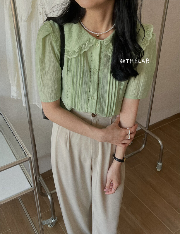 [the lab] Korean baby collar button up blouse 2160# zxx