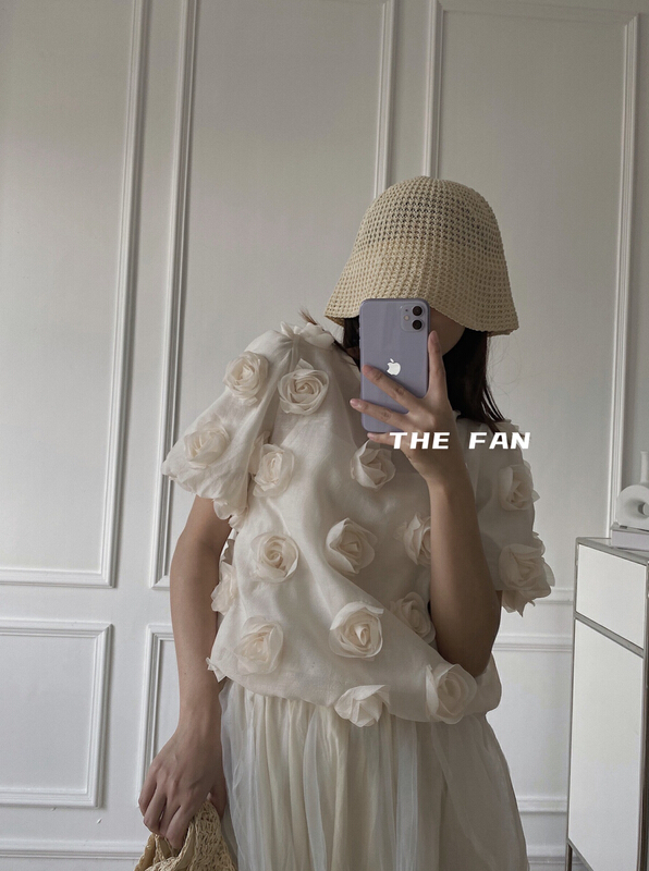 [Xinran] sweet wind three-dimensional rose blouse 6603# PCZ