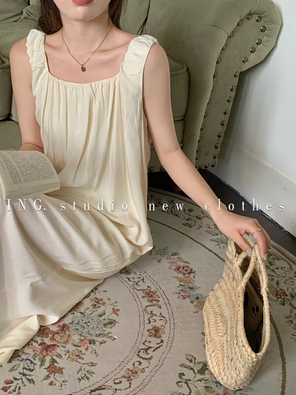 goods in stock! New in early summer! [ing] French Vintage suspender dress 7663# ZSY