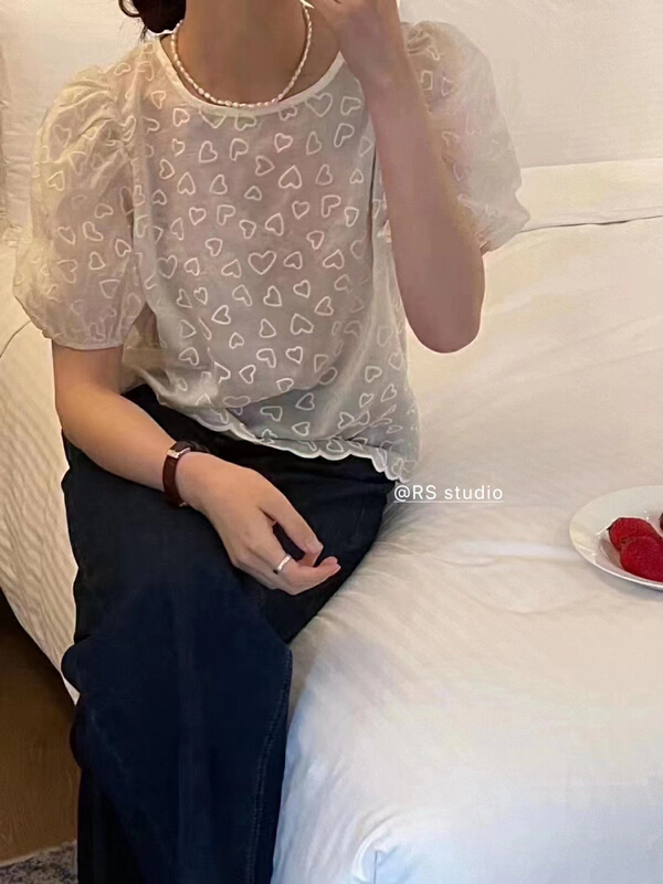 [RS] Korean style loving jacquard blouse rs1990# XYY