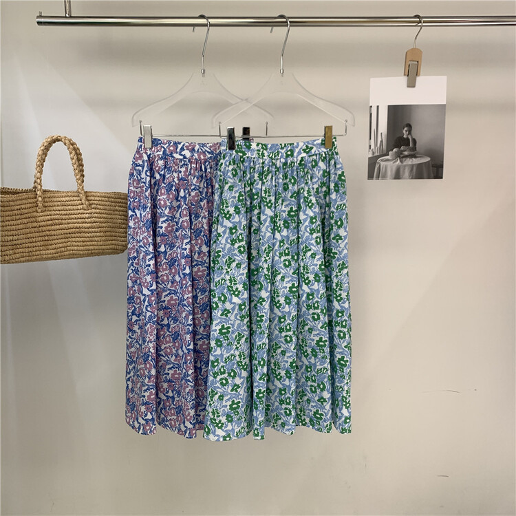 New in early summer! "AA STUDIO" retro elegant floral loose skirt 3271# WPL