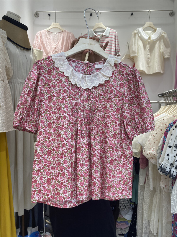 [more free] baby collar floral loose blouse 399# lwy