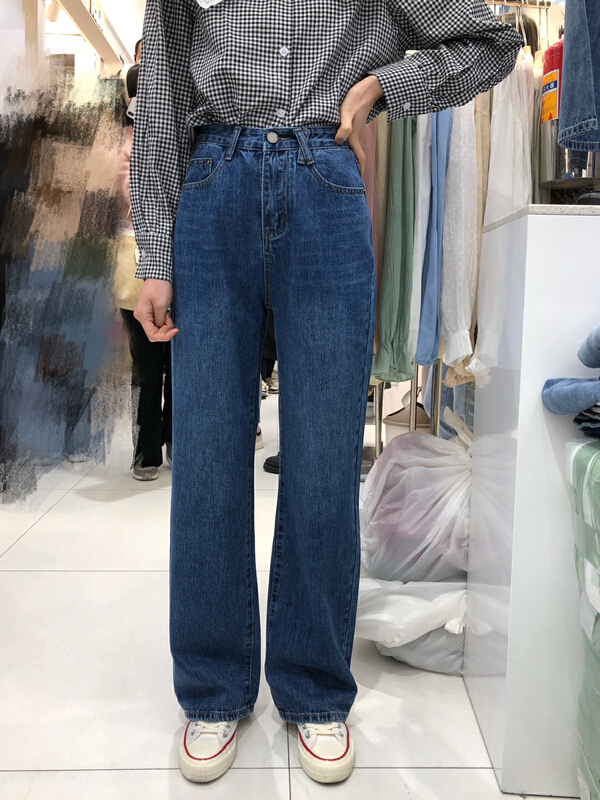 New year in early spring! [Qiqi] Korean wide leg casual jeans 6092# cqw