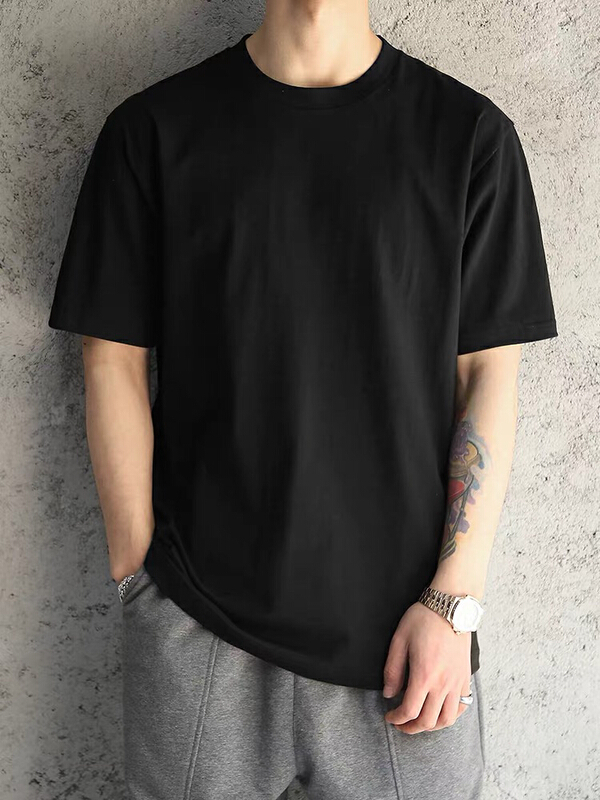 New year in early spring! [Shenzhi] round neck solid color versatile short sleeve T-shirt f2225 \zzl