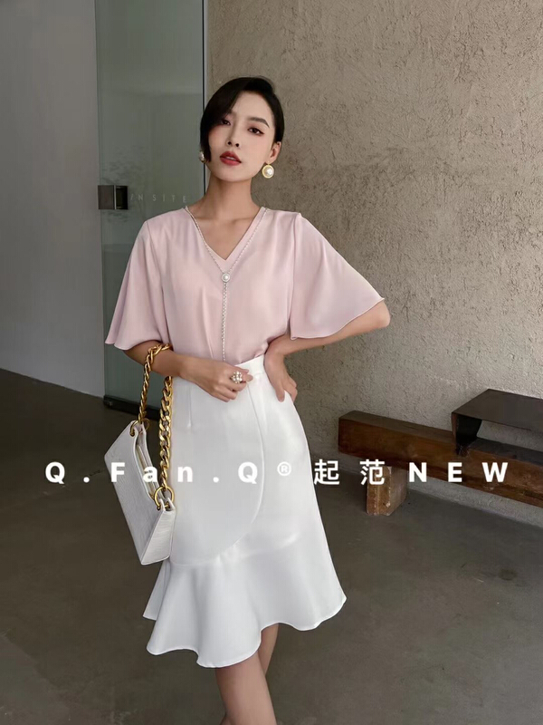 [style] acetic acid forged face simple V-neck shirt 7330# JJ