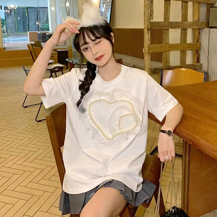 New in early summer! [Irene] round neck loose and versatile heavy industry short sleeve T-shirt ys1-2141# WTT