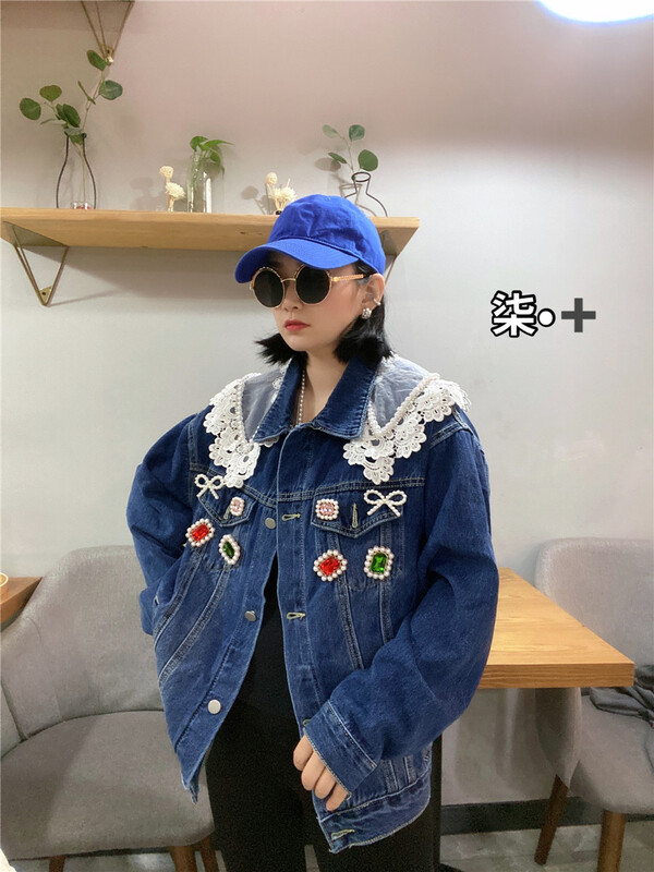 New year in early spring! [Qijia +] fashion brand street shot denim jacket ys1-8017# zyh