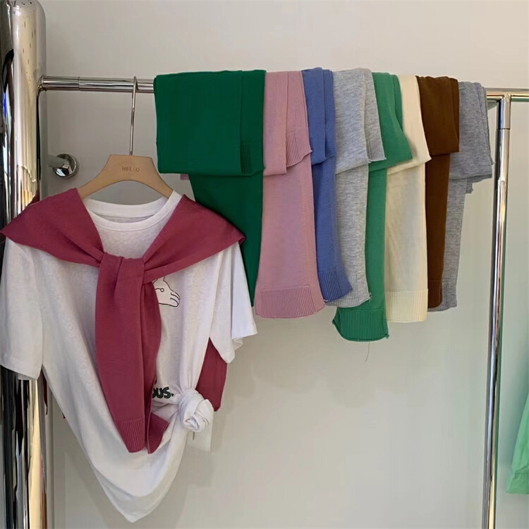 New in early summer! [Hello] simple solid color knitted shawl 1333# XYY