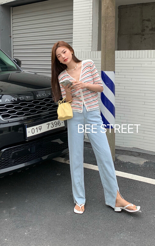 [bee Street] Korean versatile loose casual jeans 3167# lwy