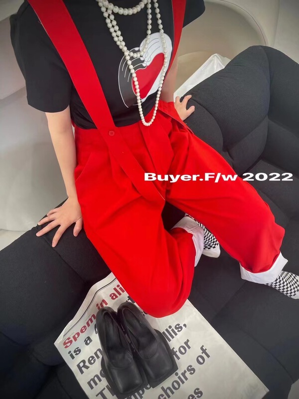 goods in stock! [buyer] cuffed slim strap pants (detachable strap) z0313# WTT