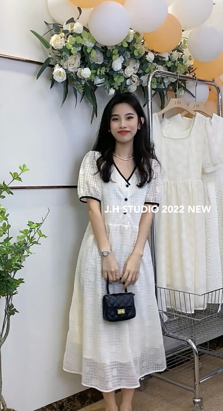 New in early summer! [JH] Xiaoxiang contrast color lace up dress 41439# PCZ