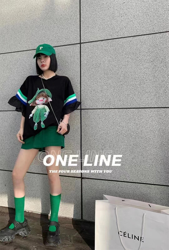 [UUS] Korean printed Pullover Pleated Dress 222518# zyh