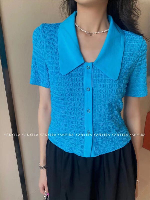 New in early summer! Wrinkle style [zyxx # short shirt]