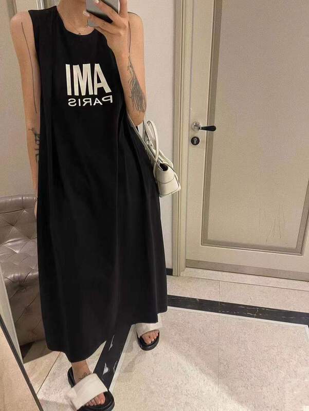 "JVV SISTER" letter printed vest dress 2727# ZXL