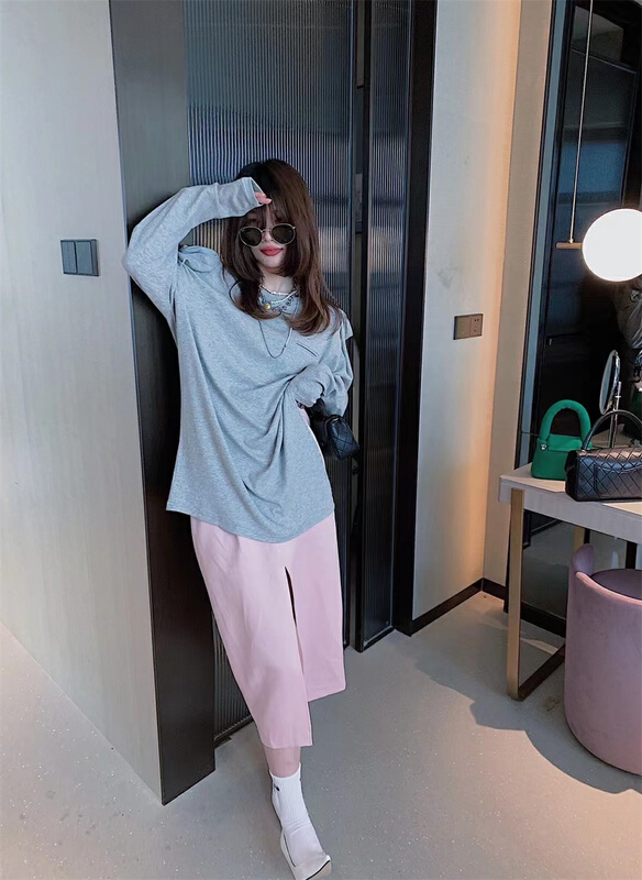goods in stock! New year in early spring! [last name] Korean Pullover solid long sleeve T-shirt 832# ozq