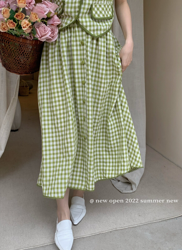 [new open] Korean checked lady skirt gq22730# zxl