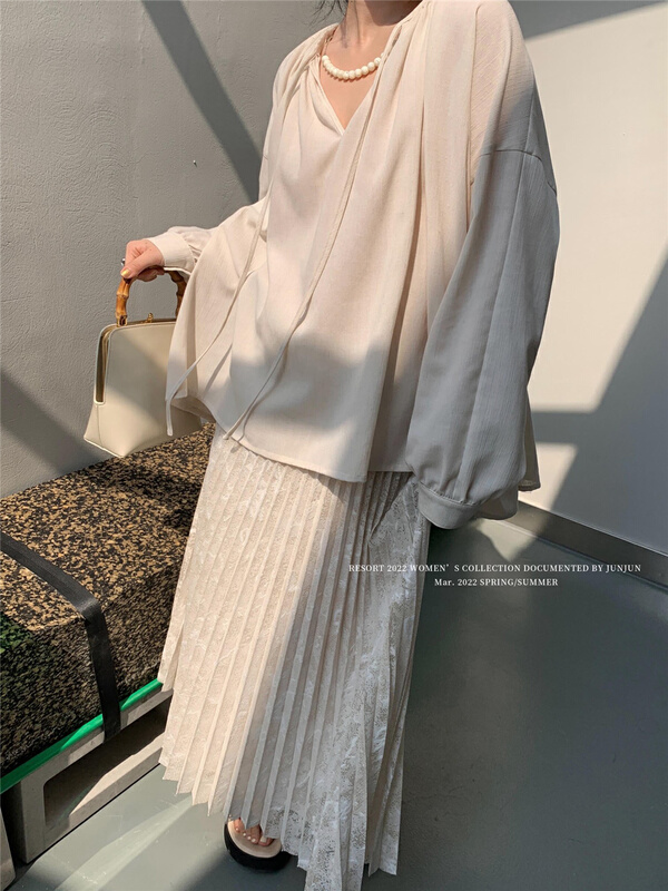 [DT class] elegant personality chain detachable shirt 4401# XYJ