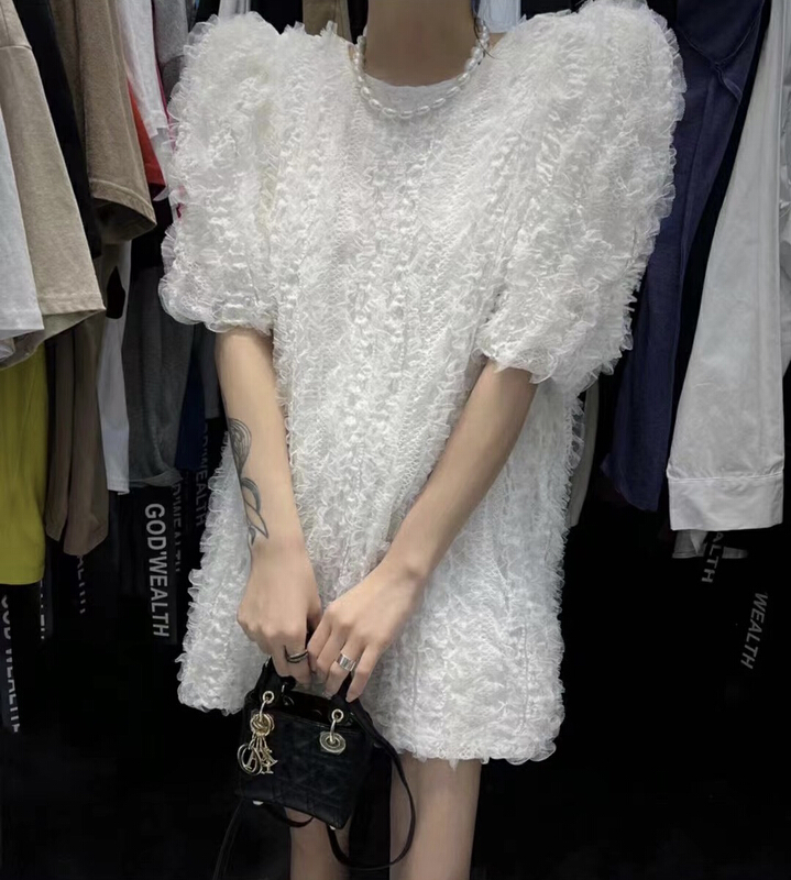 New in early summer! [MI] Korean heavy industry lace loose dress 9172# PCZ
