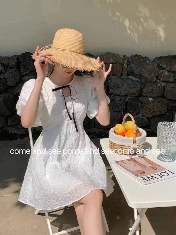 New in early summer! [enjoy · Yueji] bubble sleeve waist closing doll dress 8709# PCZ