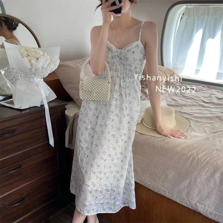 [Yi Shan Yi Shi] Korean Ladies' floral suspender dress (excluding cardigan) 789# hjy