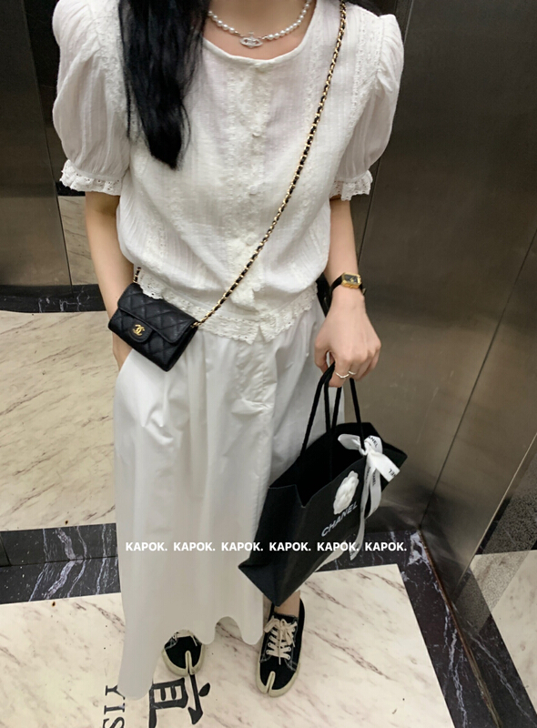 goods in stock! New in early summer! [kapok] Korean lace short shirt 5453# zxl