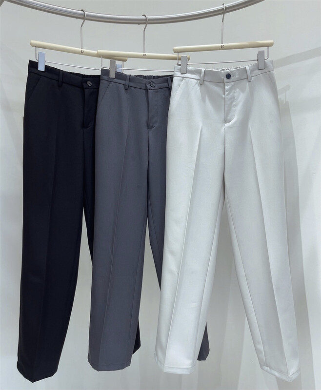 New in early summer! [small ares] one button versatile back waist elastic casual pants 8802# ZZL