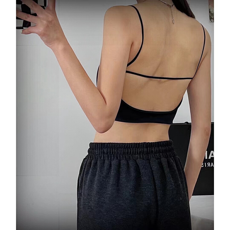 [Yaya] ice silk sliding material thin belt large u-back fixed latex cup beautiful back underwear 9810# CCL