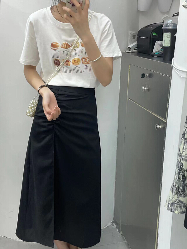 [bee Street] casual personalized food printed short sleeve T-shirt 9163# lwy