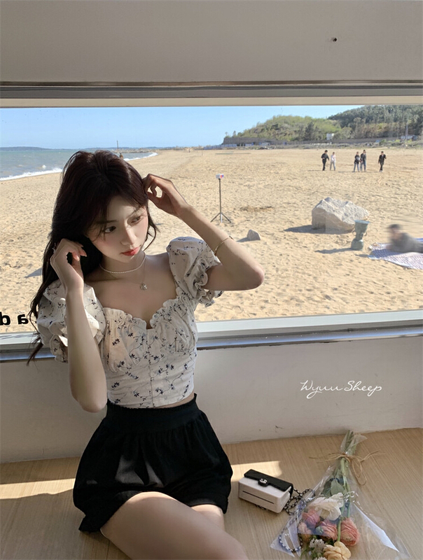 New in early summer! [L.L studio] Korean sweet bubble sleeve blouse 7469# PCZ