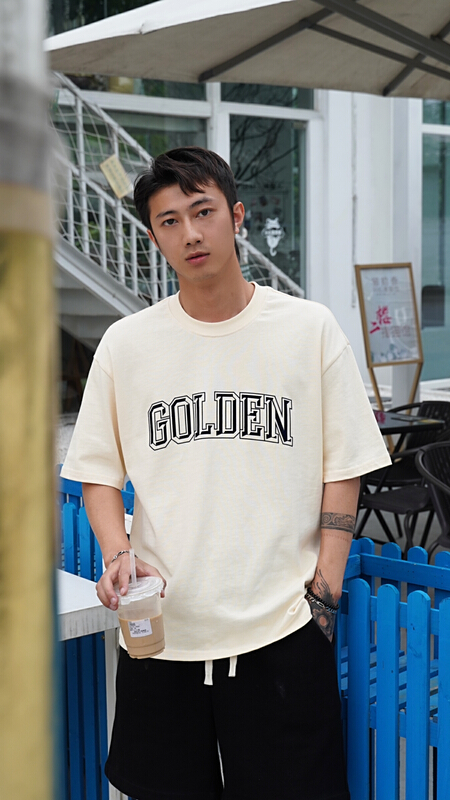 New in early summer! [TPY] 320G heavyweight fashion versatile round neck printed short sleeve T-shirt 9158# ZZL