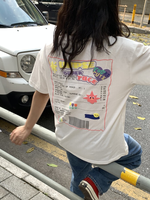 [free Valley] letter printing fashion Korean Short Sleeve T-shirt 4689# LSW
