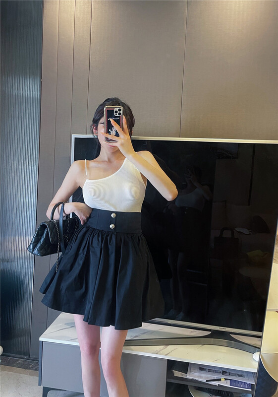 New in early summer! [angelyue] design sense Vintage thin vest / sling (detachable with chain) 22022# LSL